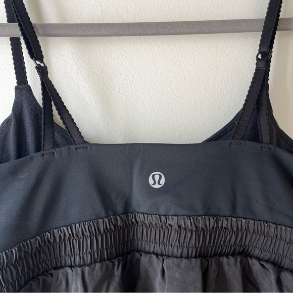 Lululemon Black Empire Waist Tank Dress Size 6 Adjustable Straps Built-in Bra - Picture 4 of 10